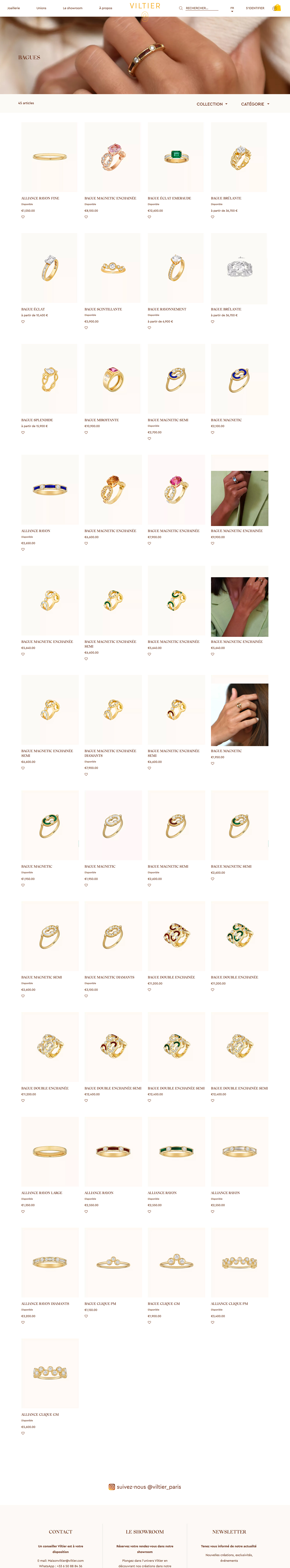 Viltier product category page